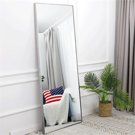 Full Length Floor Mirror with Stand 65"x22" Large Wall Mounted