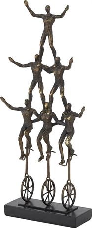 Deco 79 Polystone People Sculpture with Unicycle