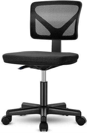 Armless Mesh Office Chair, Black